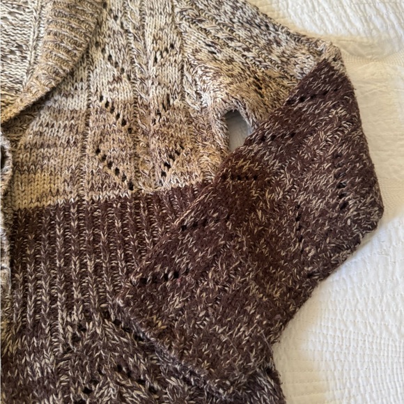 Cozy Brown and Cream Women's Sweater - Picture 3 of 5